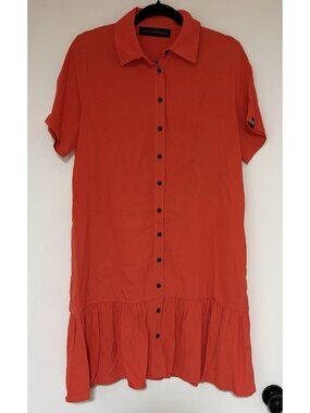 Marcell Von Berlin Women’s Orange Mini Button Front Dress Size 6 NWT